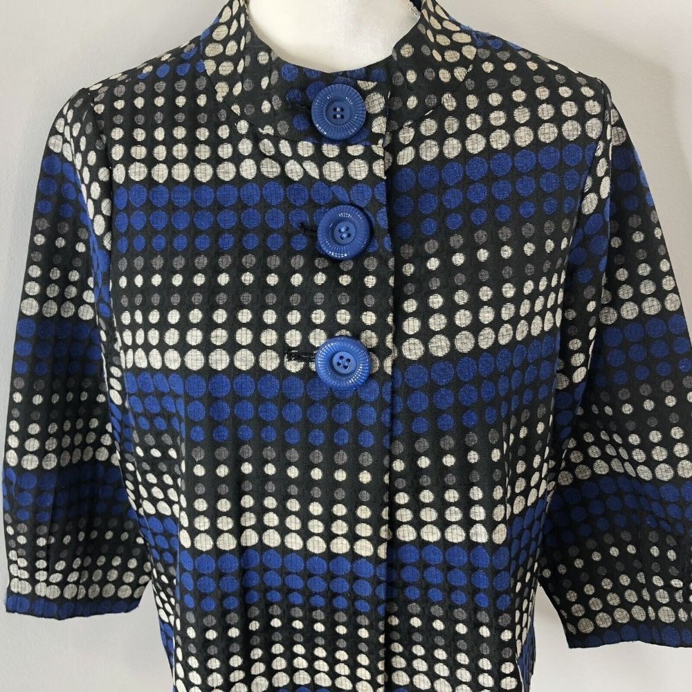 Trenz Petite By Theresa Renz Women’s Blazer Jacket Size Petite Medium Black Blue